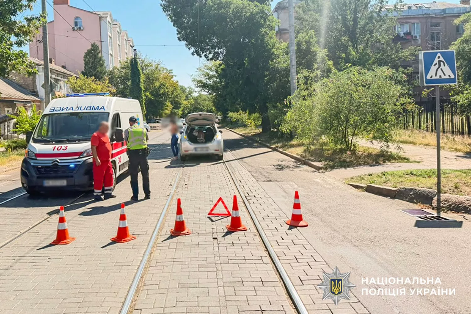 У центрі Миколаєва водійка збила жінку, яка переходила дорогу. Фото: Нацполіція