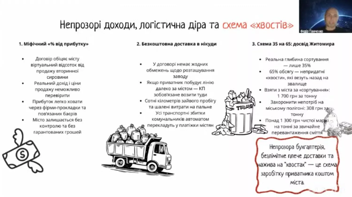 Скриншот з засідання бюджетної комісії, де були презентовані зміни до умов конкурсу