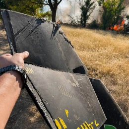 Через падіння уламків безпілотника на Херсонщині вигоріло 27 га лісу. Фото: ДП 