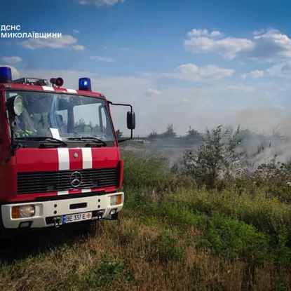 Пожежа у Миколаївській області. Фото: ДСНС