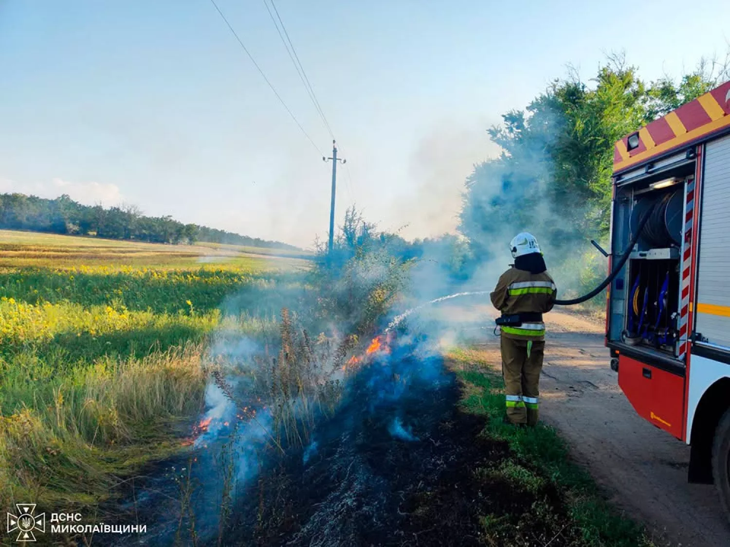 Пожежа у Миколаївській області. Фото: ДСНС