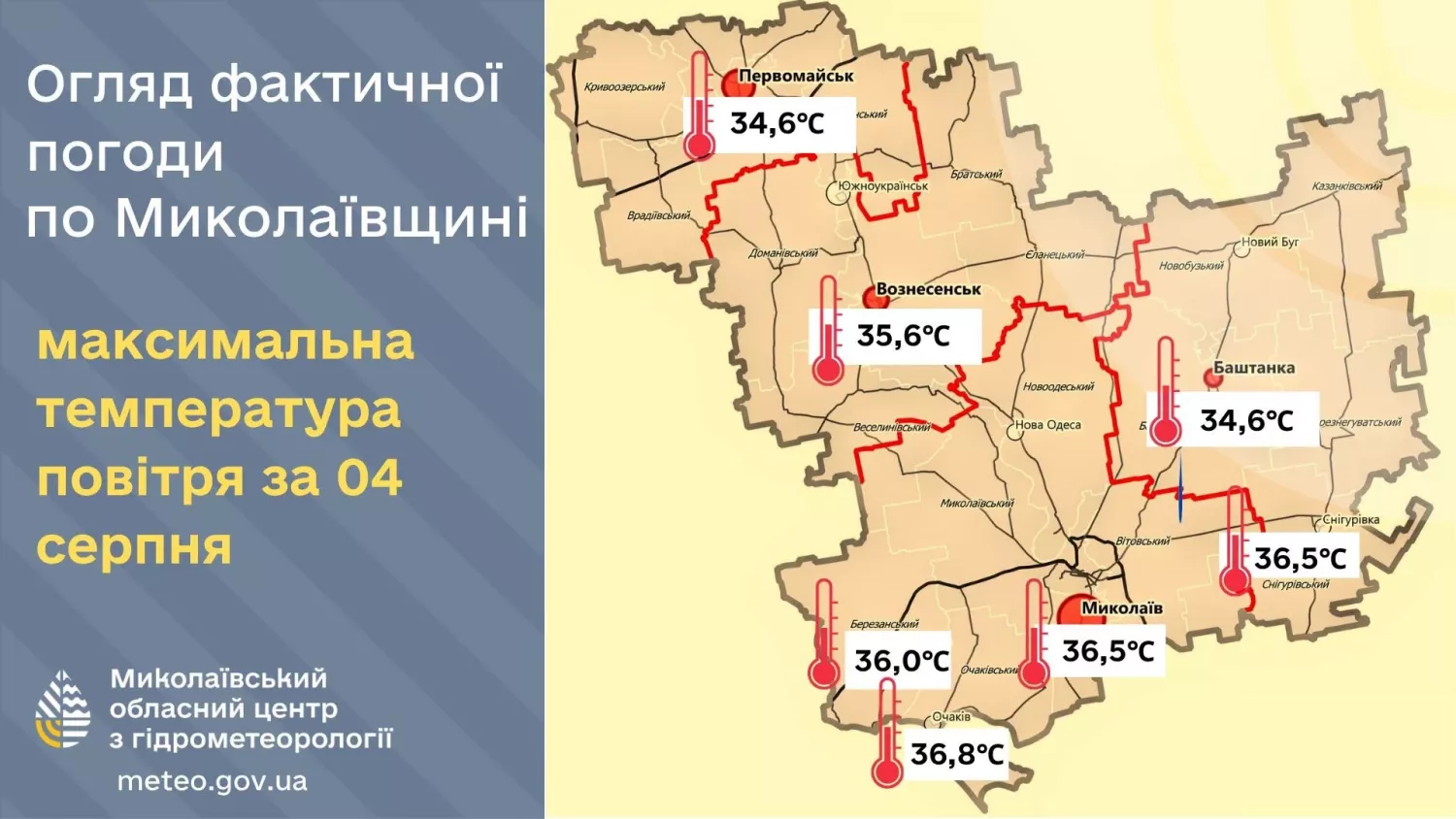 Температурний рекорд, який зафіксували на Миколаївщині 4 серпня. Аналітика гідрометцентру