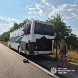 ДТП на Миколаївщині поблизу села Половинки. Фото: Нацполіція