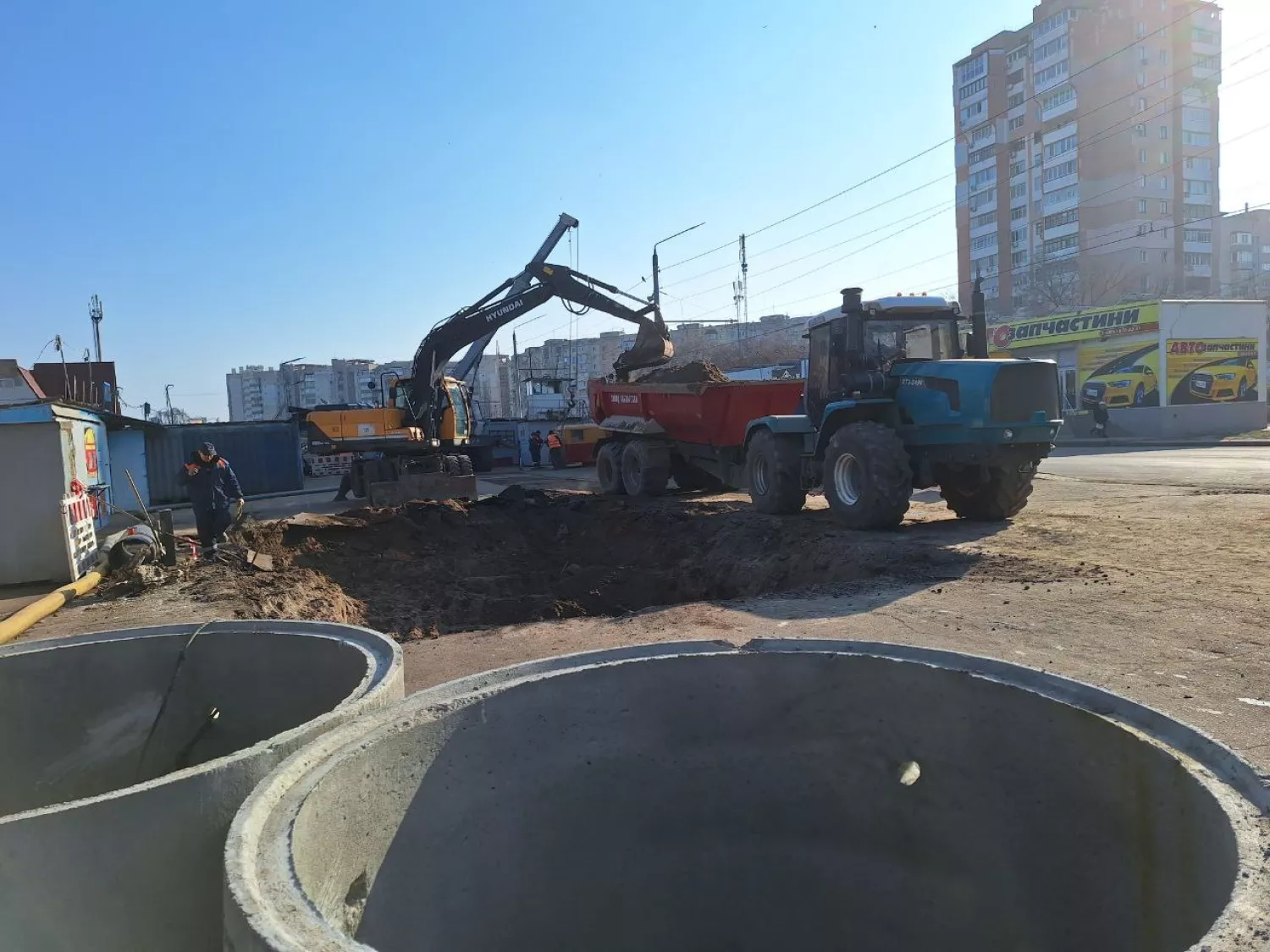 Аварія на колекторі в мікрорайоні Намив, 2025 рік Фото: водоканал