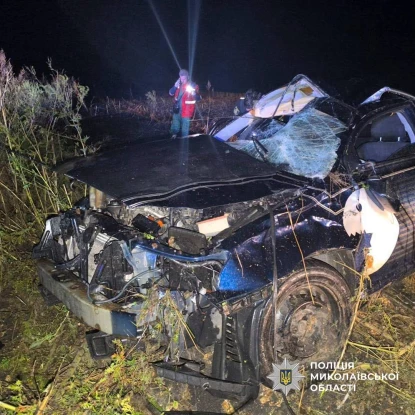 П’яний водій Toyota з’їхав у кювет, постраждала дівчинка. Фото: ГУНП Миколаївщини