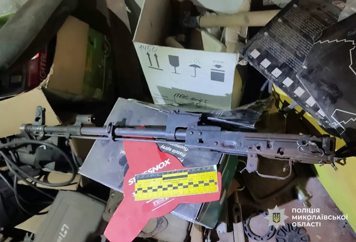 Чоловік зберігав удома гранати, 339 набоїв та частини автомата. Фото: Поліція Миколаївщини