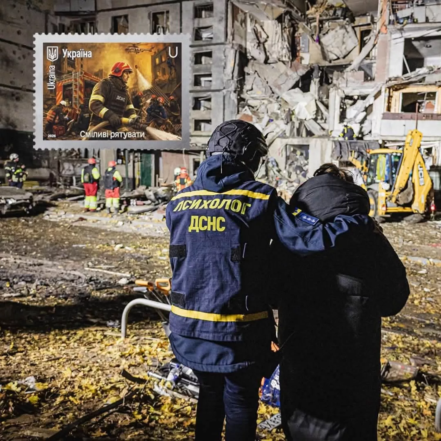 Марка Героїчні професії Сміливі рятувати від Укрпошти. Фото ДСНС