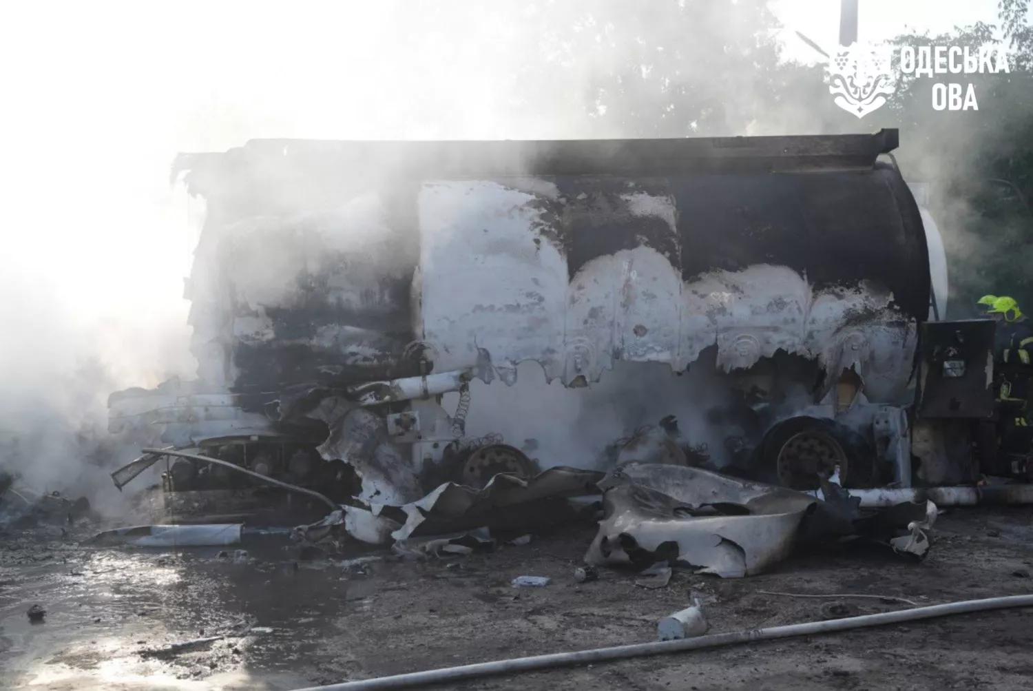 На Одещині атакували підприємство. Фото: Одеська ОВА