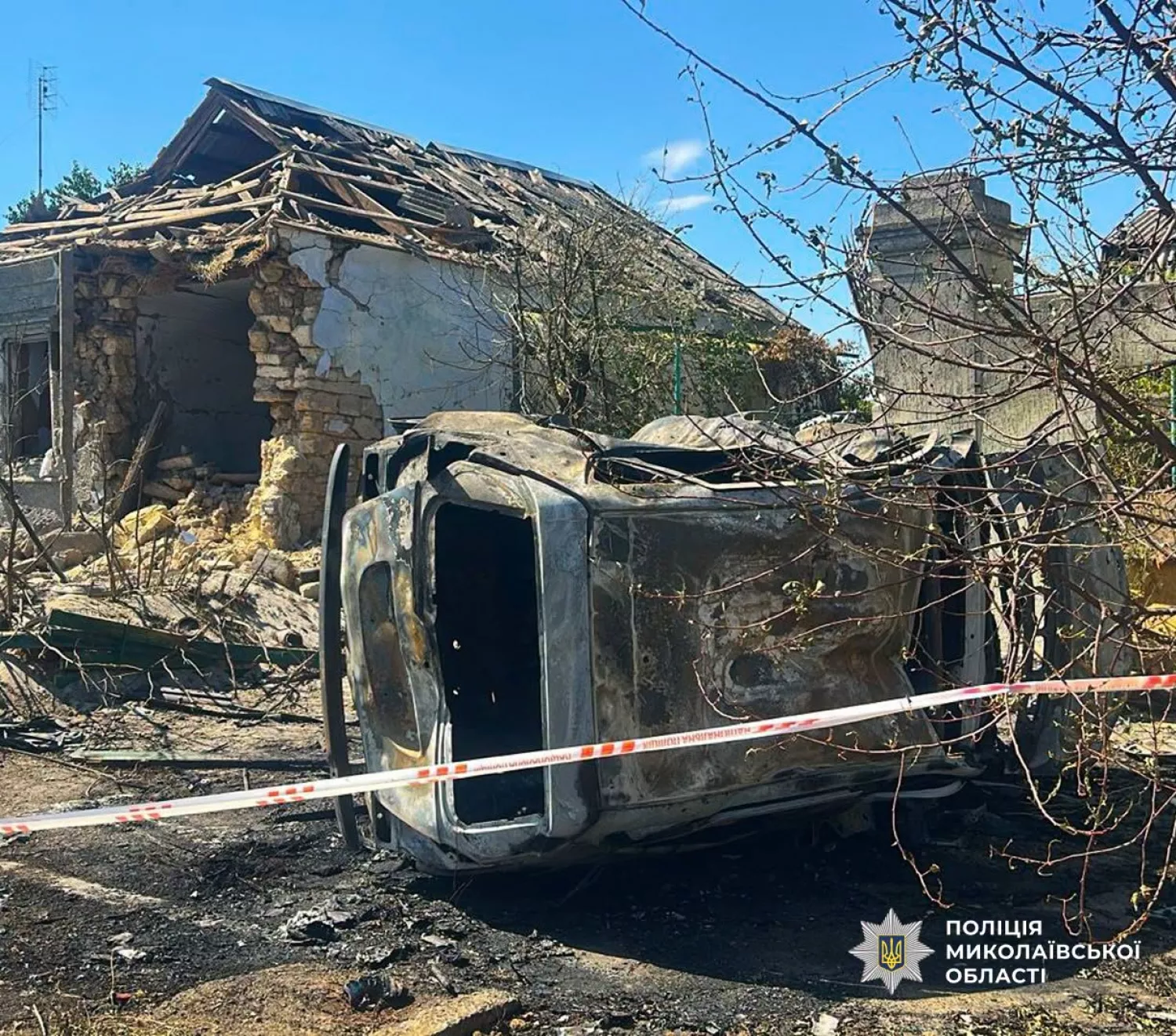 Наслідки обстрілу Миколаєва 2 вересня. Фото: Нацполція