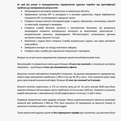 Ганна Монтавон у листі до міськради пояснила причини свого рішення та підбила підсумки року роботи наглядової ради «Миколаївводоканалу». Скриншоти