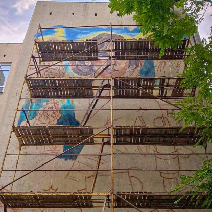 У Миколаєві з’явився новий стінопис із портретом Квітки Цісик. Фото: Галина Сеннікова
