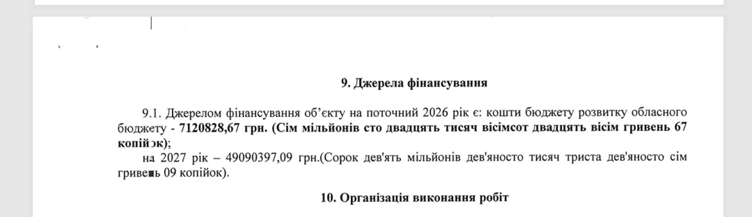 Джерела фінансування будівництва укриття. Скриншот з Prozorro