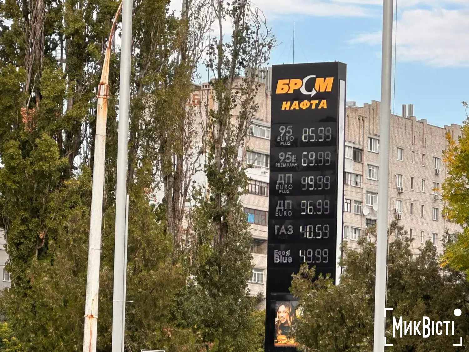 Ціни на АЗС станом на 28 вересня 2026 року. Фото: МикВісті