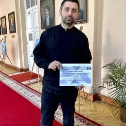 Давид Арахамія на захисті своєї дисертації. Фото: Софія Середа