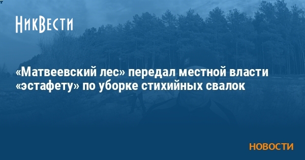 «Матвеевский лес» передал местной власти «эстафету» по уборке стихийных ...